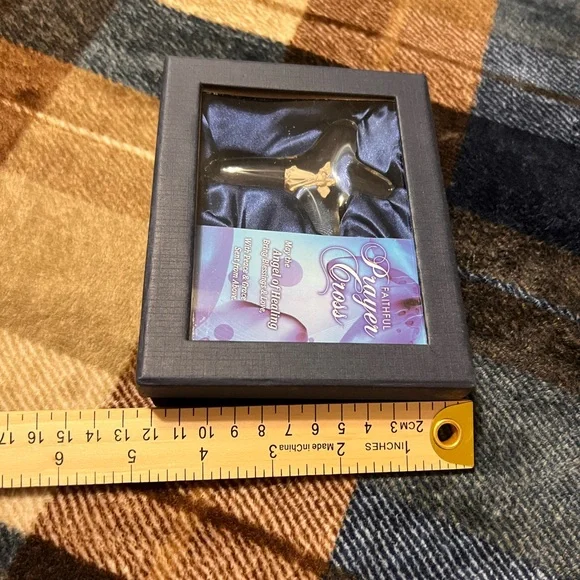 NWT Faithful crystal Prayer Cross with Golden healing Angel at its center - Picture 9 of 9